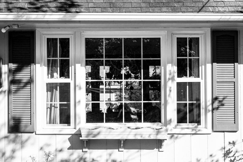 View though a window with dew